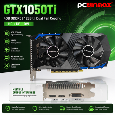 PCWINMAX Geforce GTX 1050 Ti 4GB GDDR5 128Bit Gaming Grafische Kaart met HD Output OEM/ODM Op Voorraad voor Desktop Computer